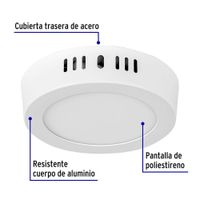 Lámpara Tipo Plafón LED Redonda Luz Cálida 6 W - Volteck