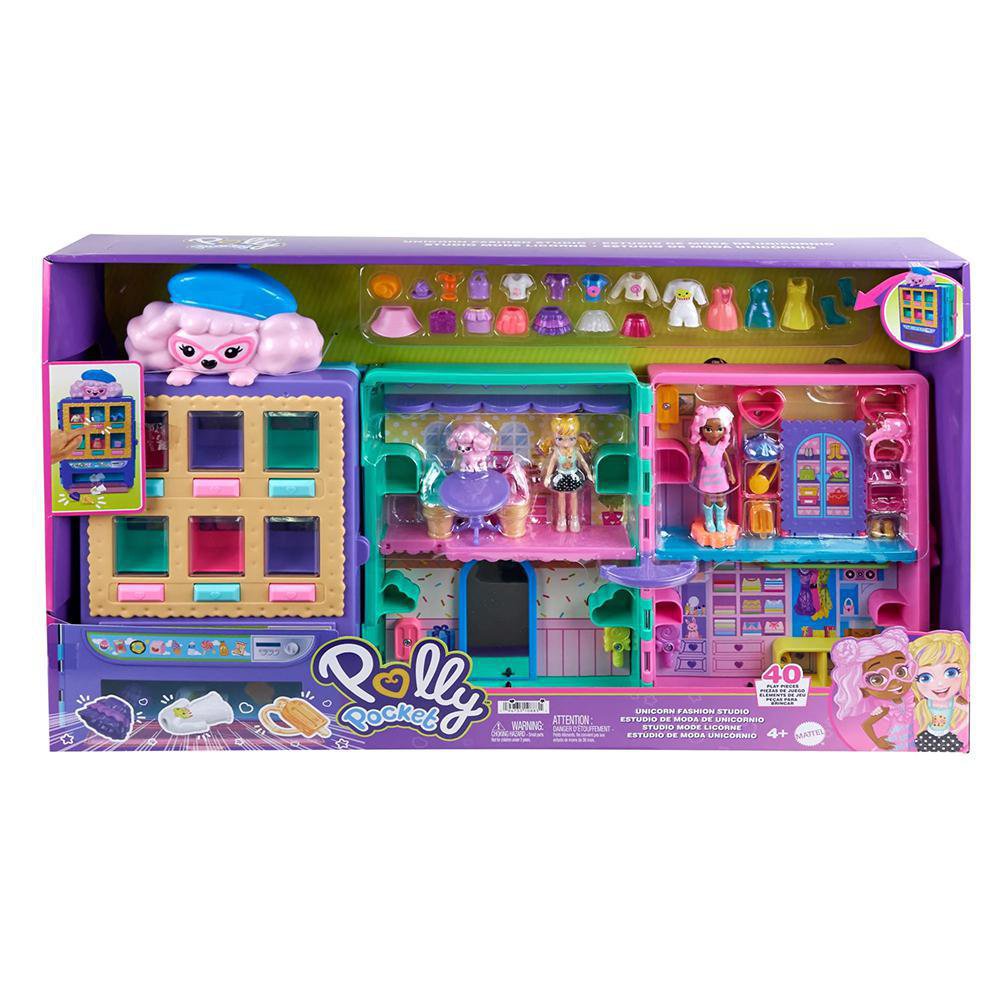 Set de Juego Polly Pocket Estudio de Moda de Unicornio Polly Pocket Set de Estudio de Moda…