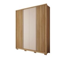 Armario Barb De Madera Café Y Blanco 182x57x212 Cm - Zmobili