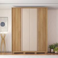 Armario Barb De Madera Café Y Blanco 182x57x212 Cm - Zmobili