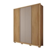 Armario Barb De Madera Café Y Gris 182x57x212 Cm - Zmobili