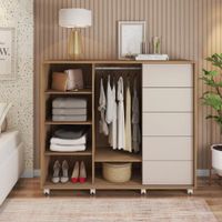 Gavetero Barb De Madera Café Y Blanco 136x45x118 Cm - Zmobili