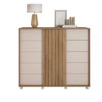 Gavetero Barb De Madera Café Y Blanco 136x45x118 Cm - Zmobili