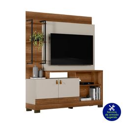Mueble Modular Eris Café Y Blanco 160x39x187 Cm - Zmobili
