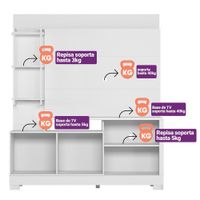 Mueble Modular Eris Café Y Blanco 160x39x187 Cm - Zmobili