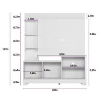 Mueble Modular Eris Café Y Blanco 160x39x187 Cm - Zmobili