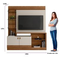 Mueble Modular Eris Café Y Blanco 160x39x187 Cm - Zmobili