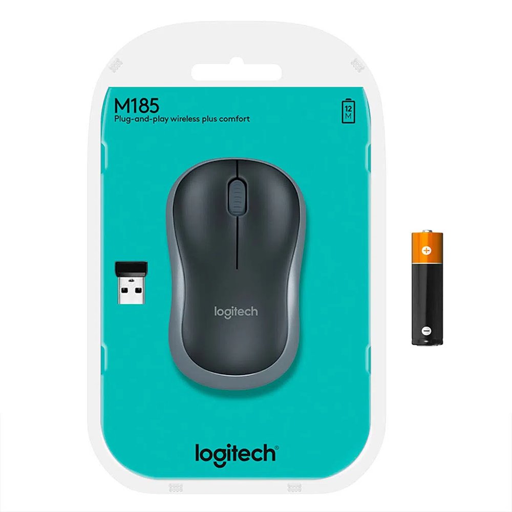 Mouse Inalámbrico Logitech M185 Color Plata Oscuro