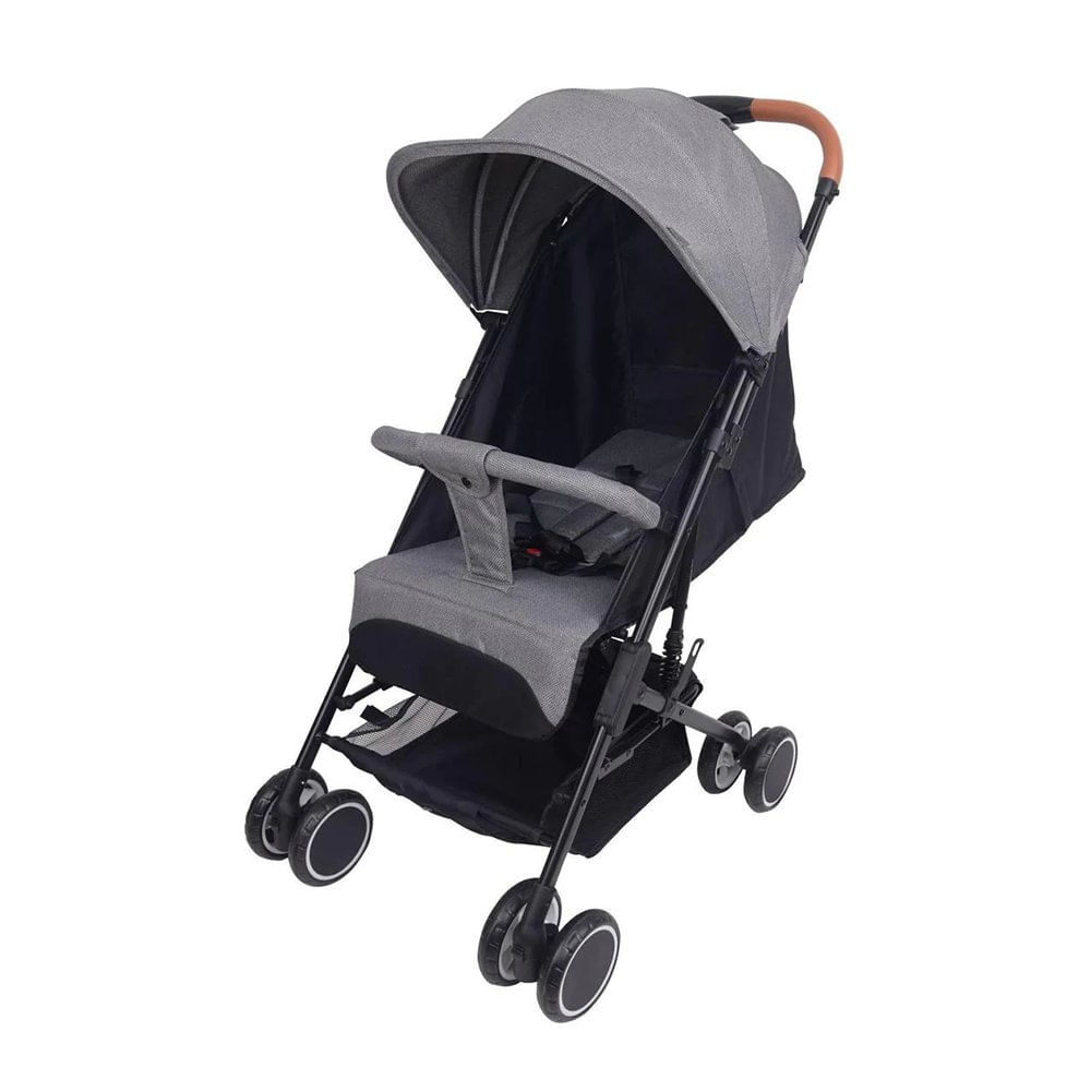 Carruaje de Paseo Sprint Light Gris Reclinable con Capota y Canasta para Bebé 18 kg