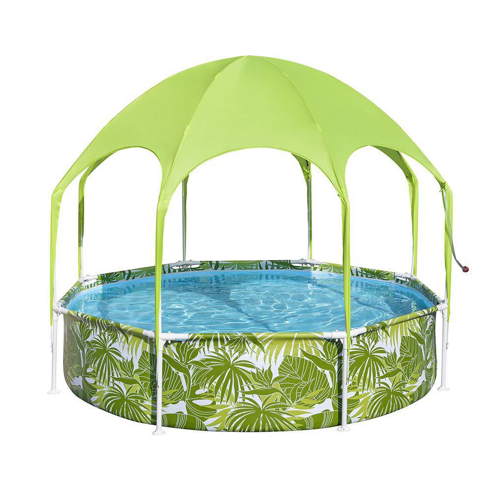 Piscina Estructural Redonda con Techo y Rociador de 2.44 Metros x 51 cm