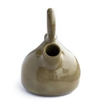 Florero Decorativo Con Argolla De Cerámica Verde - Kikotem