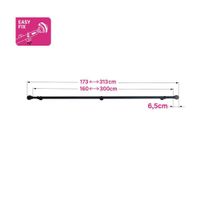 Galería De Metal Koky Negra Extensible De 200 - 360 Cm - Inspire