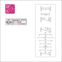 Galería De Tensión Flux Silver Extensible De 120 - 210 Cm - Inspire