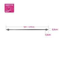 Galería De Metal Plateada Extensible De 120 - 210 cm - Inspire