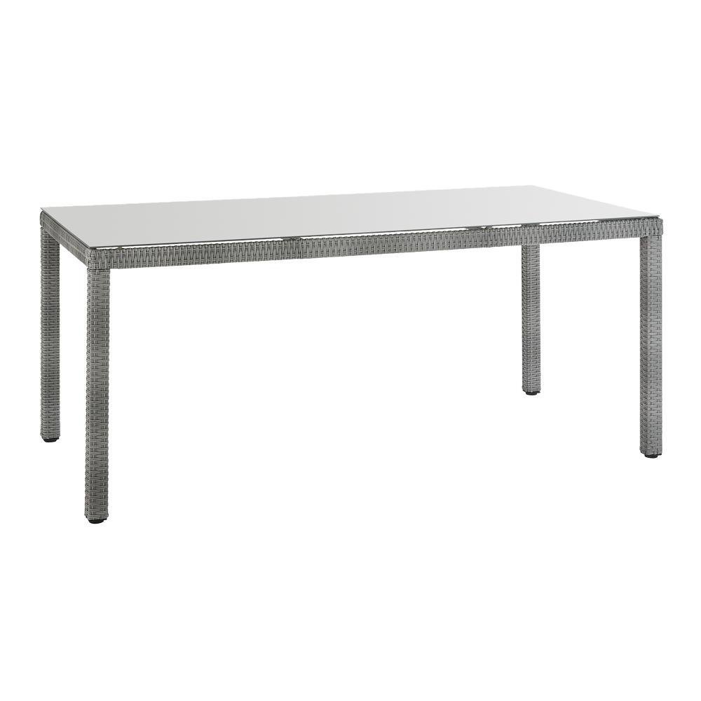 Mesa de Jardín Davos de Aluminio y Ratán de 179.5 x 90 x 75 cm Color Gris