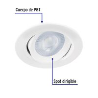 Lámpara LED Dirigible Empotrable Luz De Día 5 W - Volteck