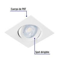 Lámpara LED Dirigible Empotrable Luz De Día 5 W Blanca - Volteck