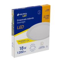 Lámpara LED Redonda Empotrable Luz Cálida 18 W - Volteck