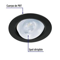 Lámpara LED Dirigible Empotrable Luz De Día 5 W Negra - Volteck