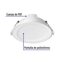 Lámpara LED Circular Empotrable Luz De Día 7 W- Volteck