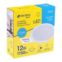 Lámpara LED Redonda Empotrable Luz De Día 12 W - Volteck
