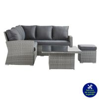 Set Esquinero Sion Mesa Altura Ajustable Gris