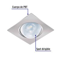Lámpara LED Dirigible Empotrable Luz De Día 400 Lm 5 W Cromo - Volteck
