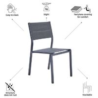 Silla Orion Gris Aluminio 55x46x85 Cm - Naterial