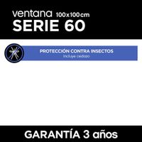 Ventana PVC S60 Corrediza con Cedazo 100x100 Cm