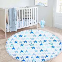 Mat De Juego Circular Diseño Estrellas Azul - Dream Kids