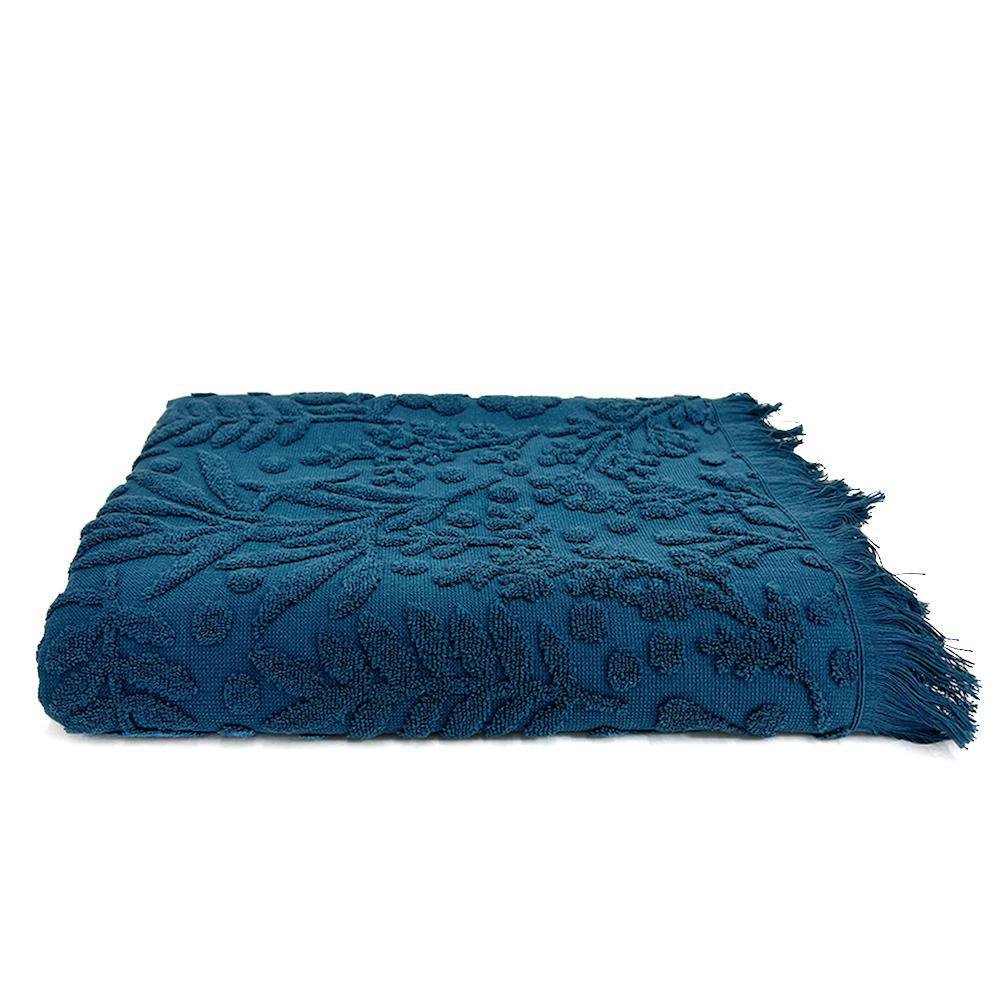 Toalla Jacquard Flecos Azul - Varios Tamaños Baño