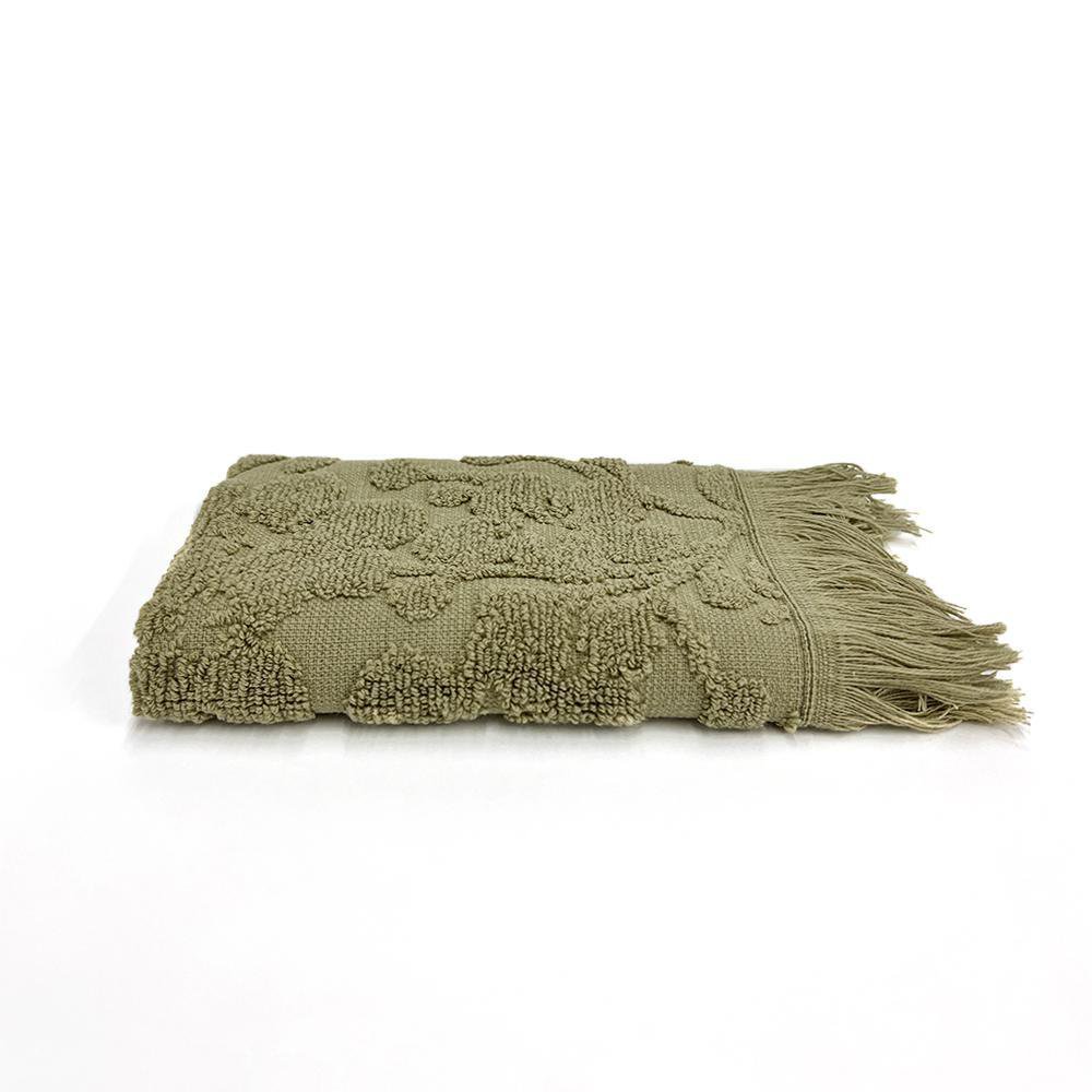Toalla Jacquard Flecos Verde - Varios Tamaños Facial