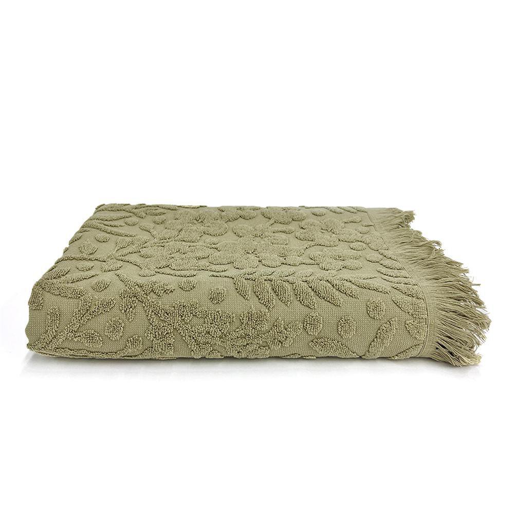 Toalla Jacquard Flecos Verde - Varios Tamaños Baño