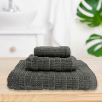 Toalla Jacquard Gris Oscuro - Livim Natural Home Varios Tamaños