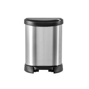 Basurero Deco Plateado Y Negro De 5 Lts - Keter