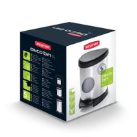 Basurero Deco Plateado Y Negro De 5 Lts - Keter