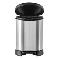 Basurero Deco Plateado Y Negro De 5 Lts - Keter