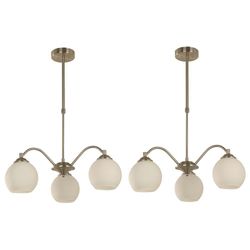 Combo De 2 Lámparas Colgantes Timu De 3 Luces 40W - Zlumini