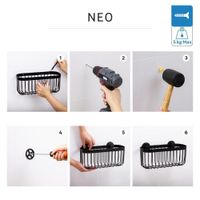 Cesta Rectangular Neo Black - Sensea