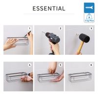 Organizador Metálico Rectangulara Para Baño Essential - Sensea
