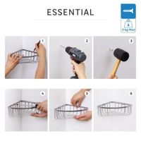Organizador Metálico En Ángulo Para Baño Essential - Sensea