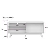 Mueble Rack de Sala Sedna Café y Blanco 160x36x69 Cm - Zmobili