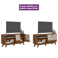Mueble Rack de Sala Sedna Café y Blanco 160x36x69 Cm - Zmobili