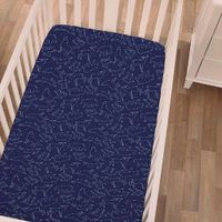 Sábana Cobertora Para Corral Constelaciones Azul Twin - Nojo
