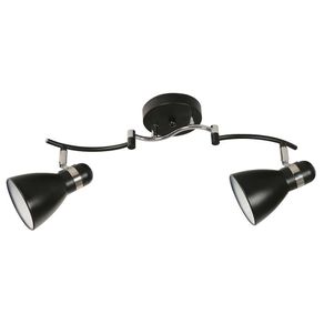 Lámpara Reflectora Negra Curva 2 Luces E27 40W - General Lighting