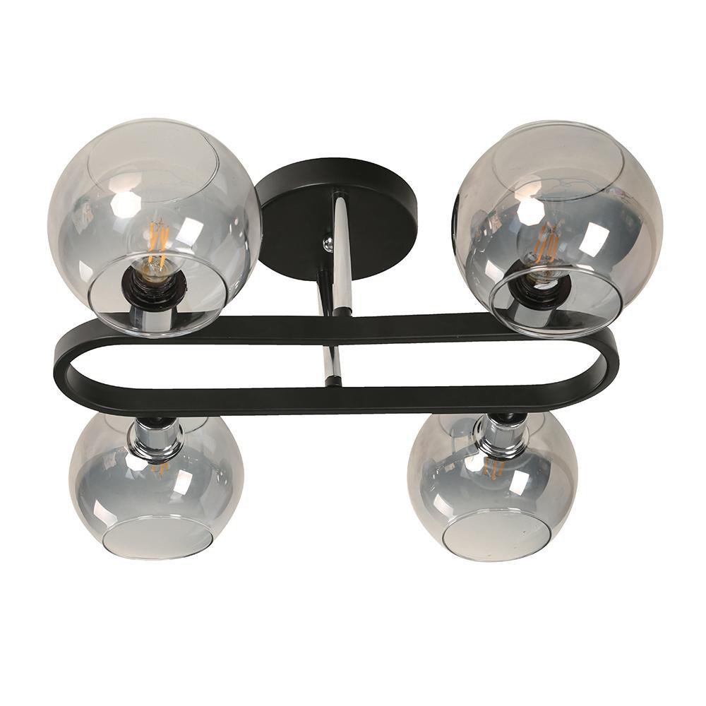 Lámpara Interior para Pared Base E14 de 40W Modelo Nómada Negro 4 Luces