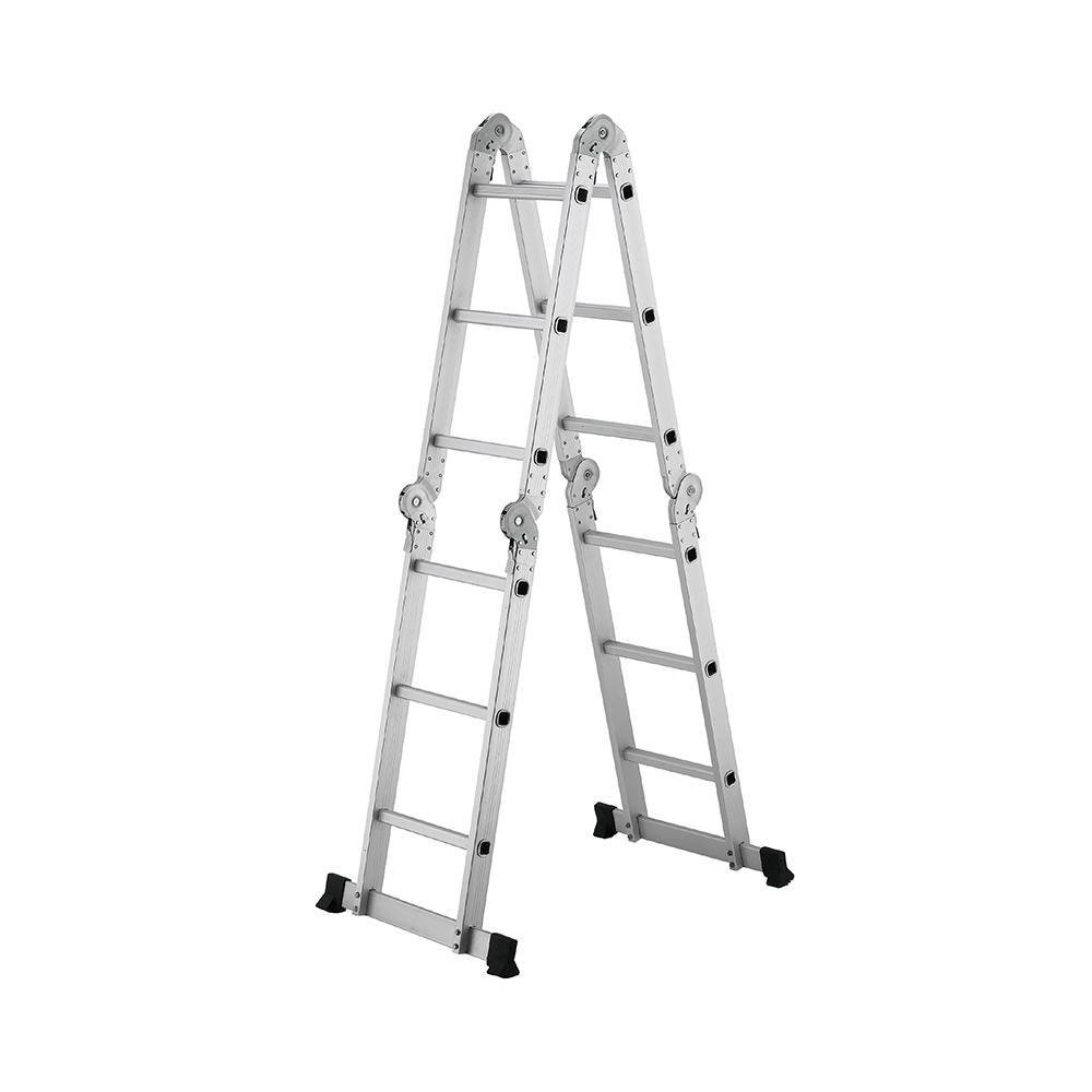 Escalera Multiposición de Aluminio 11 Pies con Sistema Articulado Plateado