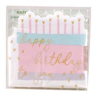 Set De Servilletas Happy Birthday 12 Pzas 33x33 Cm - Toscana