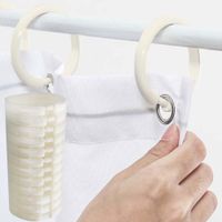Set De 12 Ganchos Beiges Para Cortina De Baño - Viva