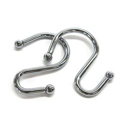 Set De 12 Ganchos De Metal Cromado En S Para Cortina - Viva
